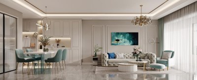 简欧客餐厅3D模型下载